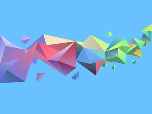 abstract rainbow geometric graphic 