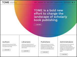 screenshot of TOME home page
