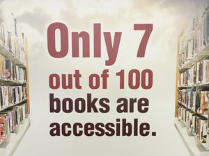 Only 7 out of 100 books are accessible