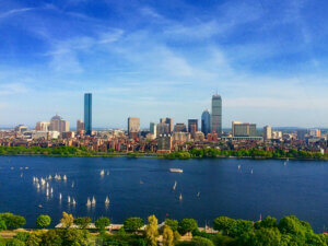 photo of Boston skyline and Massachusetts Bay